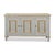 Gilt traces the panel moldings on a gray case, continuing along the top edge, base rail, and tapered feet. The grey is...