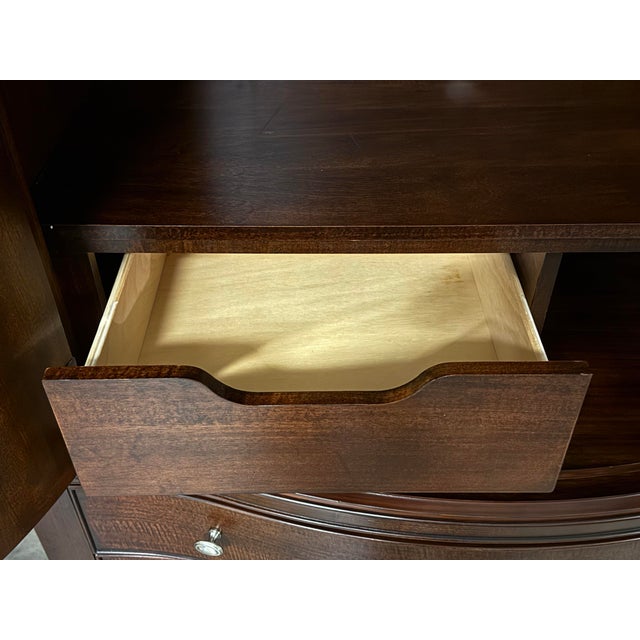Dark Espresso Wood Media Armoire Cabinet For Sale - Image 9 of 12