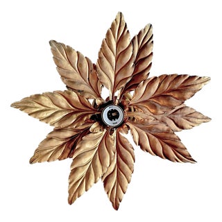 Mid-Century Modern Florentine Gold-Plated Ceiling Light by Hans Kögl, 1960s For Sale