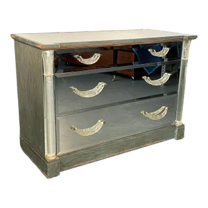 Mid-Century Modern Mirrored Grosfeld House Cabinet / Commode, Glassics, 1930s