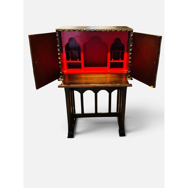 Spanish Revival Drop-Front Secretary Desk | Moorish Writing Cabinet | Mediterranean Escritorio c.1930 For Sale - Image 10 of 13