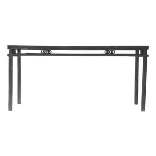 72" Long Antique Elm Console Table For Sale