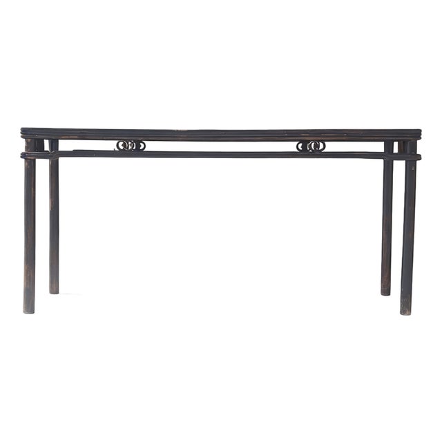 72" Long Antique Elm Console Table For Sale