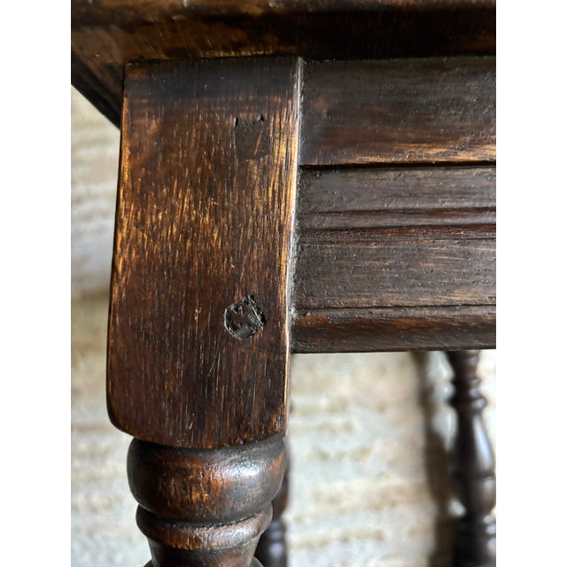 Late 19th Century English Oak Joint Stool, 19th Century For Sale - Image 5 of 11