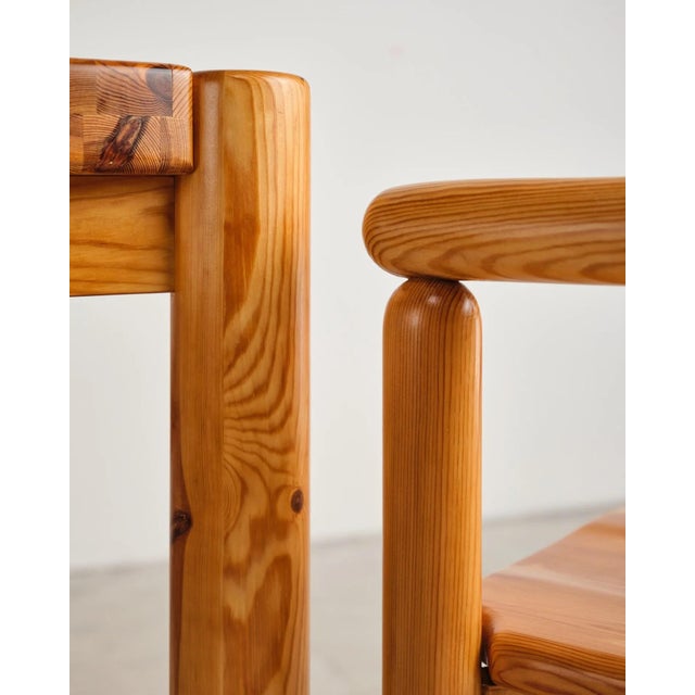Brutalist Pine Dining Set with Extendable Dining Table and Armchairs by Rainer Daumiller for Hirtshals Savværk, Denmark, 1970s, Set of 7 For Sale - Image 18 of 18