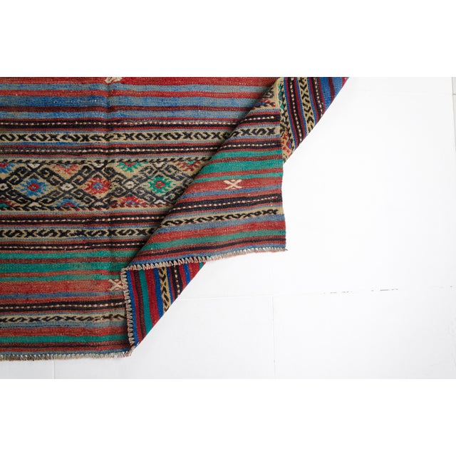 1950s Multicolored Geometric Flatweave Kilim For Sale - Image 10 of 10