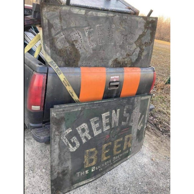 Rare Pre-Prohibition Green Seal Beer Lighted Tin Sign For Sale - Image 9 of 9
