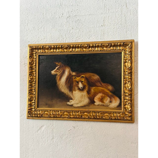 Vintage Dog Painting, Framed For Sale - Image 4 of 6