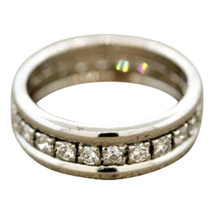 Diamond Gold Eternity Ring Band, Size 7.75