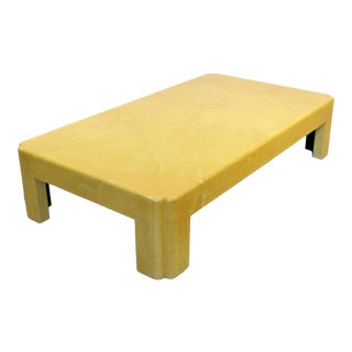 Mid Century Modern Large Goatskin Lacquer Coffee Table by Karl Springer 1970s For Sale