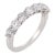 Vintage Diamond 18k White Gold Half Eternity Band, Size 4.25 For Sale