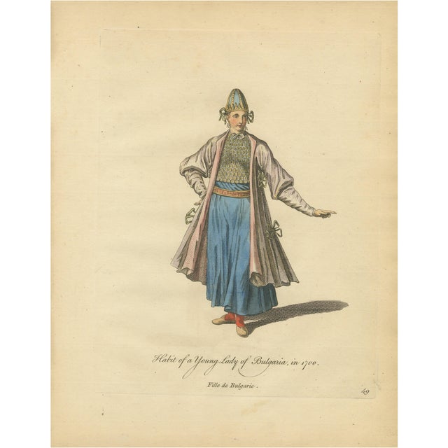 Jefferys, Young Lady of Bulgaria, Traditional Dress, 1749, Print For Sale