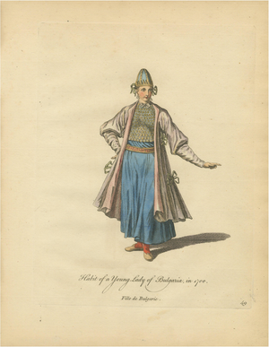 Jefferys, Young Lady of Bulgaria, Traditional Dress, 1749, Print