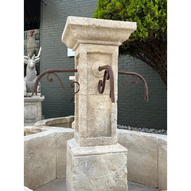 St. Michel Carved Limestone Center Fountain From Provence, France For Sale - Image 11 of 14