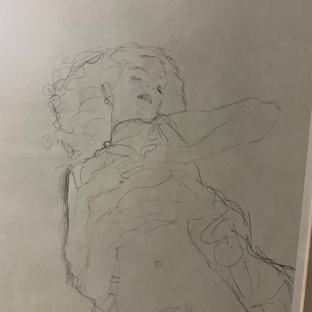 1960s Print on Collectors Paper of Gustav Klimt 1910 Pencil Drawing of Reclining Figures For Sale In Washington DC - Image 6 of 10
