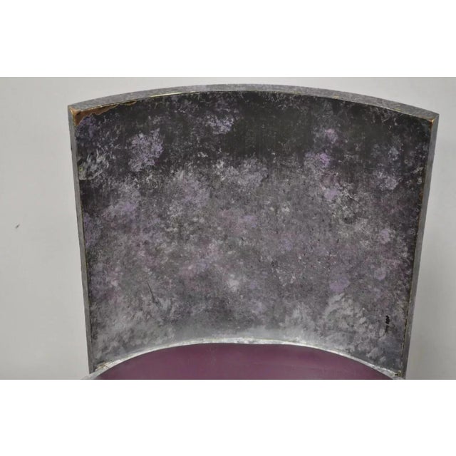 Late 20th Century Late 20th Century Vintage Postmodern Art Deco Purple and Gray Lacquer Game Chairs - A Pair For Sale - Image 5 of 12