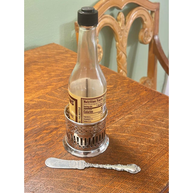 Art Deco Vintage Wilcox 6812 Art Deco Silver Plate Condiment Holder or Jar Sleeve For Sale - Image 3 of 10