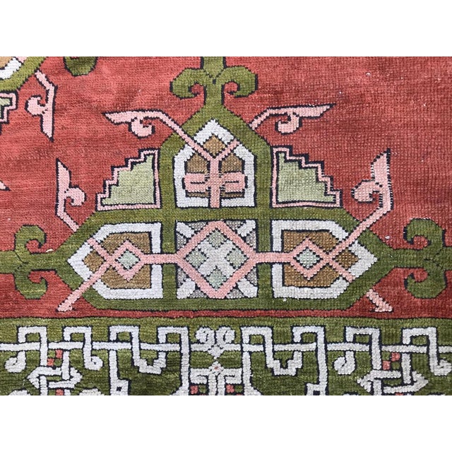 Vintage Turkish Square Ushak Rug, 1920s For Sale - Image 6 of 14