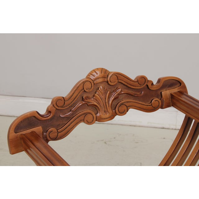 Wood Vintage Savonarola Folding Chair For Sale - Image 7 of 18