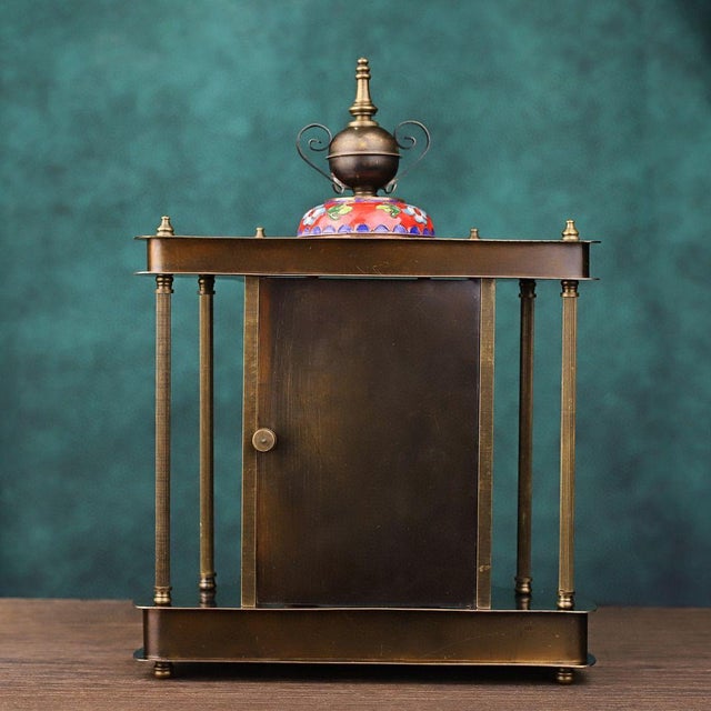 Vintage German Cloisonné Mantel Clock | 8-Day Mechanical Movement With Enamel Panels For Sale In Los Angeles - Image 6 of 10