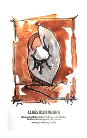 1976 Claes Oldenburg 'Study for Standing Baseball Mitt and Ball' Pop Art Brown,White Usa Offset Lithograph