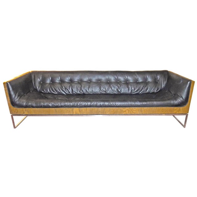 John Stuart Tufted Leather Sofa Chairish
