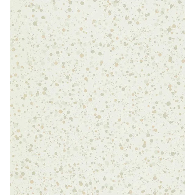 Sample - Hinson for The House of Scalamandré Spatter Wallcovering, Beige on White For Sale