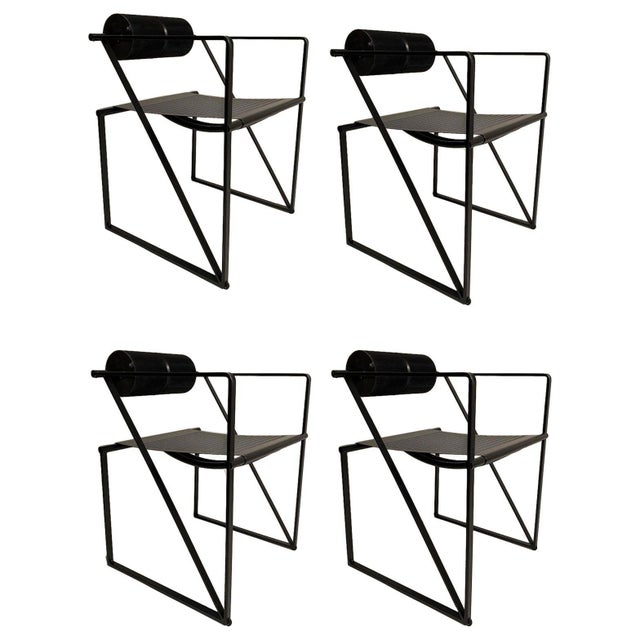 Second Black Metal Chair Aka Mod. 602 attributed to Mario Botta, 1982 For Sale - Image 10 of 10