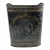 Antique English Tole Coal Bin, Gilt Cherub Medallion, Parnall & Sons Bristol, 24in For Sale