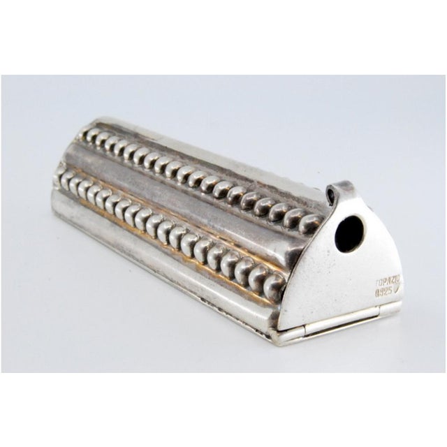 Toothpick Holder in Pearlescent Silver For Sale - Image 3 of 11