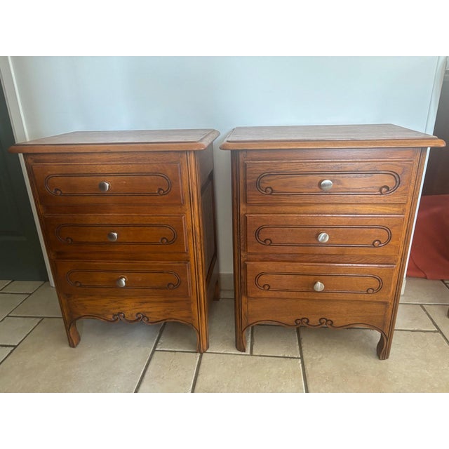 Louis XV Bedside Table in Oak Carved Moldings, 1890s For Sale - Image 12 of 12
