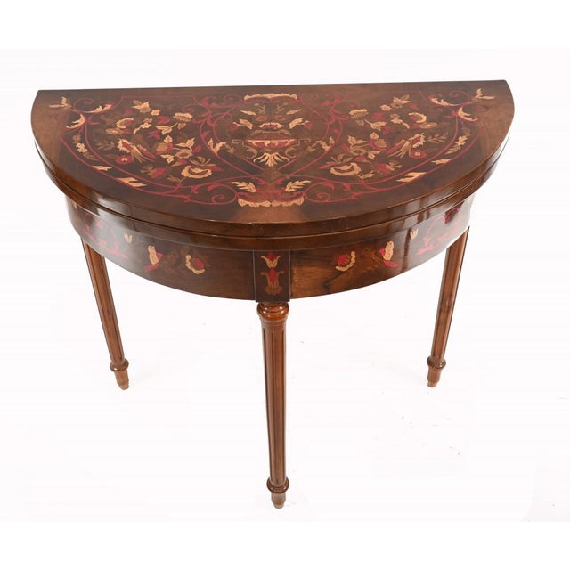 French Empire Demi Lune Game Table For Sale - Image 4 of 13