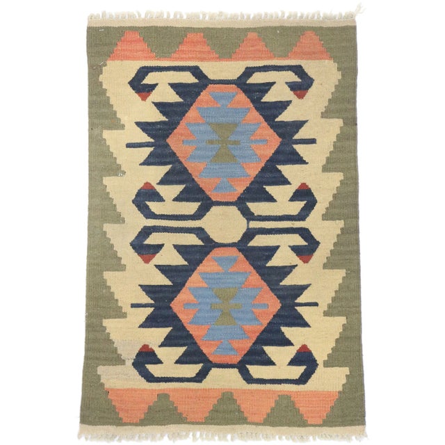 Vintage Persian Shiraz Kilim Rug - 01'11 X 02'11 For Sale - Image 9 of 9