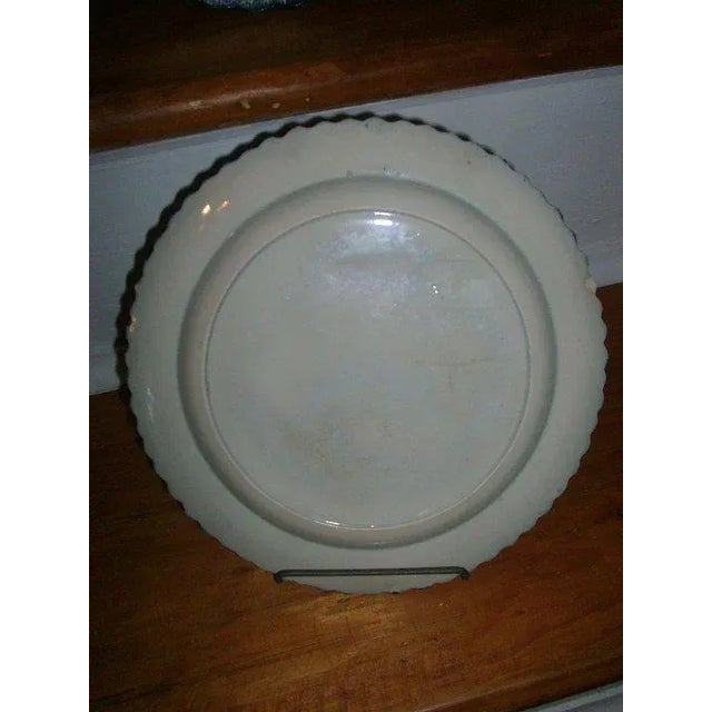 19th Century Early 19th Century Round Blue Shell Edge or Feather Edge Leeds Creamware Plates - Set of 9 For Sale - Image 5 of 8