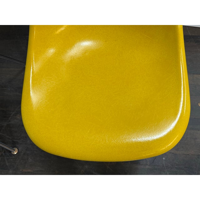 Yellow Modernica Case Study Fiberglass H-Base Side Chairs, Pair For Sale - Image 8 of 12