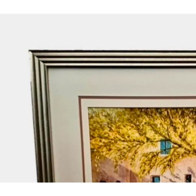 This beautiful late 20th Century watercolor .is called “Fall Light”. The artist is anonymous. Unusual silver colored...