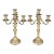 Pair of Louis XV Style French Brass Candelabra For Sale