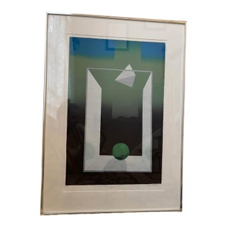 Late 20th Century Roger McKeen Signed Limited Edition Abstract Print “Box & Forms” 2/5 Framed For Sale