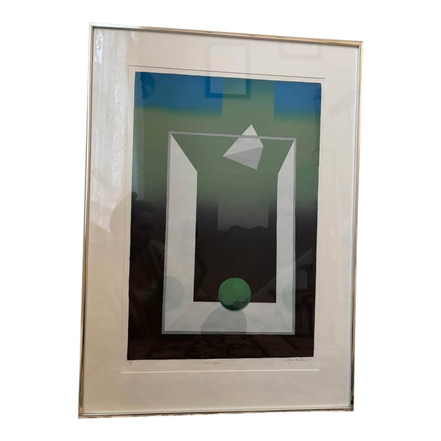 Late 20th Century Roger McKeen Signed Limited Edition Abstract Print “Box & Forms” 2/5 Framed For Sale