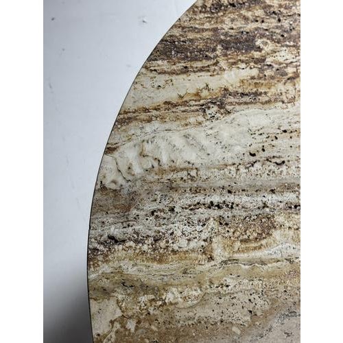 Brown Travertine Coffee Table with Marble Top For Sale - Image 8 of 16