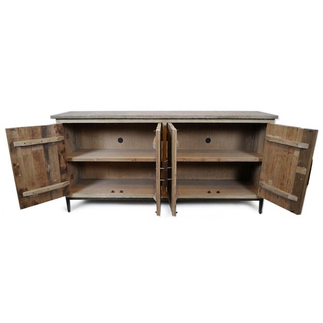 Brown Rustic Stone Top Salvaged Farm Sideboard For Sale - Image 8 of 9