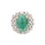 18kt Solid White Gold Estate Emerald Diamond Dome Ring for Women Size 7 For Sale In New York - Image 6 of 8