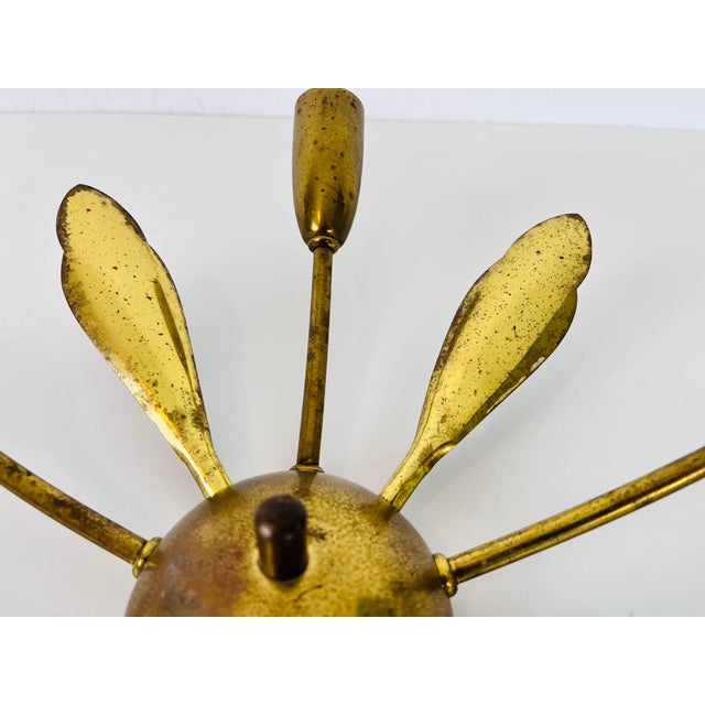 Metal Midcentury Brass 5-Arm Sputnik Chandelier, 1960s For Sale - Image 7 of 10