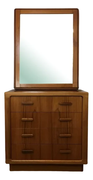 Mid-Century Danish Teak Sideboard Dresser & Mirror