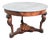 Antique Sicilian Empire Inlaid Wooden Table with Grey Marble Top For Sale
