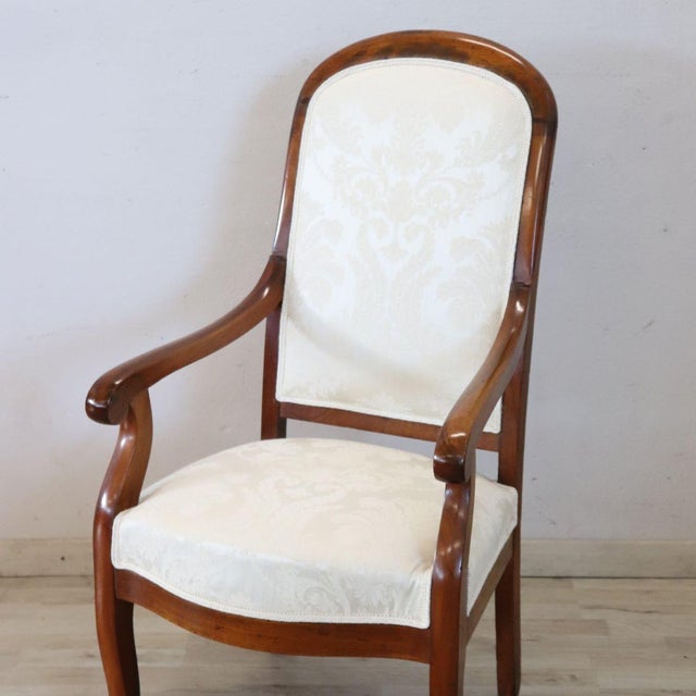 Brown Antique Walnut Armchair, 1800s For Sale - Image 8 of 13