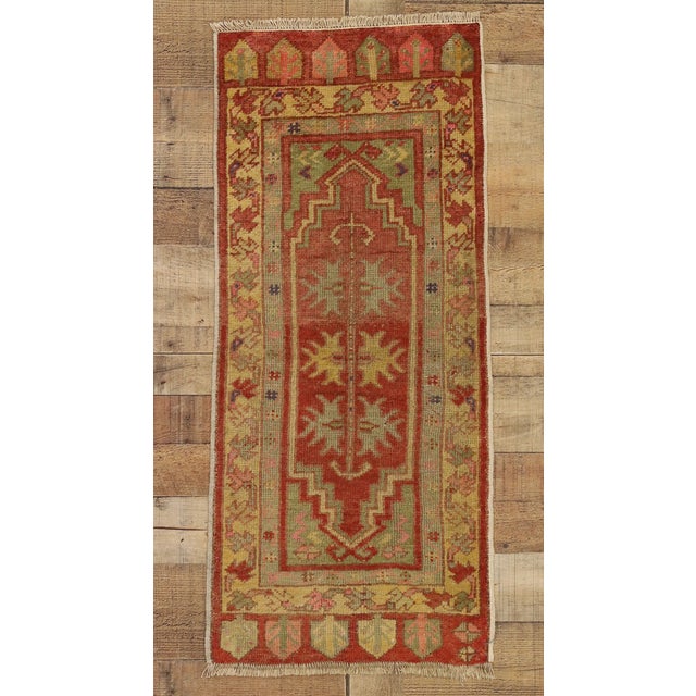 Red Vintage Turkish Yastik Rug - 01'06 X 03'05 For Sale - Image 8 of 8