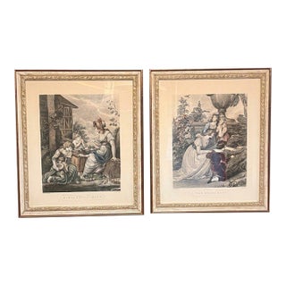 1920s The Birds Nest R. Westall A. Zaffonato Hand-Colored Engraving Regency - Set of 2 For Sale