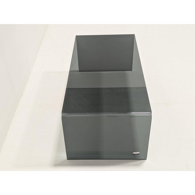 Glass Central Coffee Table and Ottoman from Natuzzi Mercurio, Set of 2 For Sale - Image 7 of 17