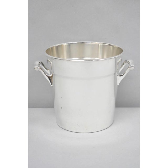 Vintage Crescent Mid Century Modern Silver Plated Champagne Chiller Ice Bucket For Sale - Image 13 of 13